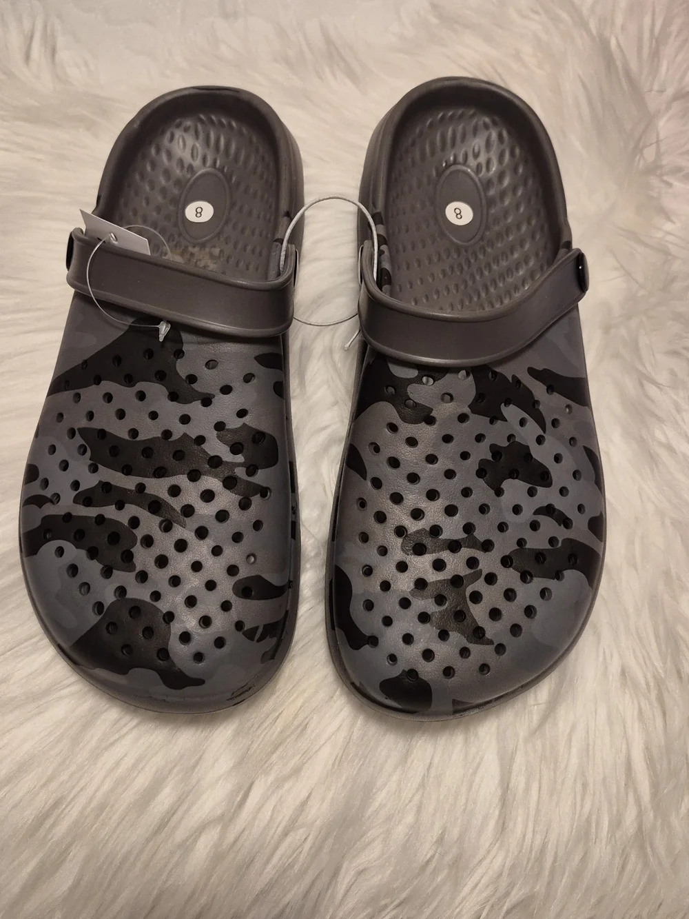 Men's Gray Camo Comfort Sandals - Slip-On Flip Clog